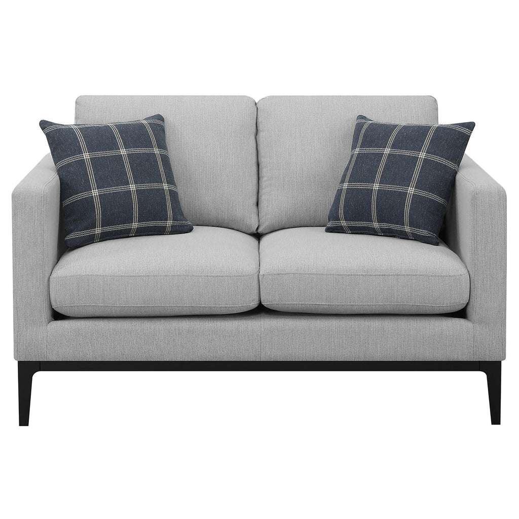 Coaster Home Furnishings Apperson Cushioned Back Loveseat Light Grey