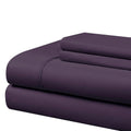 Cathay Home Essentials Ultra Soft Hypoallergenic Wrinkle Resistant Double Brushed Microfiber Bedding Sheet Set, Eggplant, King