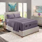 Nestl Extra Deep Pocket Sheets - Fits Mattress 18-24 Inches Deep, Extra Deep Pocket Twin Xl Sheets Sets, 3 Piece Twin Xl Size Sheets, Twin Xl Sheets Deep Pocket, Grayish Purple Sheets