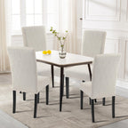 Searchi Jacquard Dining Room Chair Covers Set Of 6, Stretch Kitchen Chair Covers Washable Parsons Chair Slipcover Removable Dining Chair Protectors For Hotel,Ceremony(Beige Floral Texture)