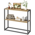 TIQLAB Small Entryway Table, 29.5 Narrow Console Table with Shelves, Sofa Table, Couch Table, Side Table, Entry Table for Hallwa
