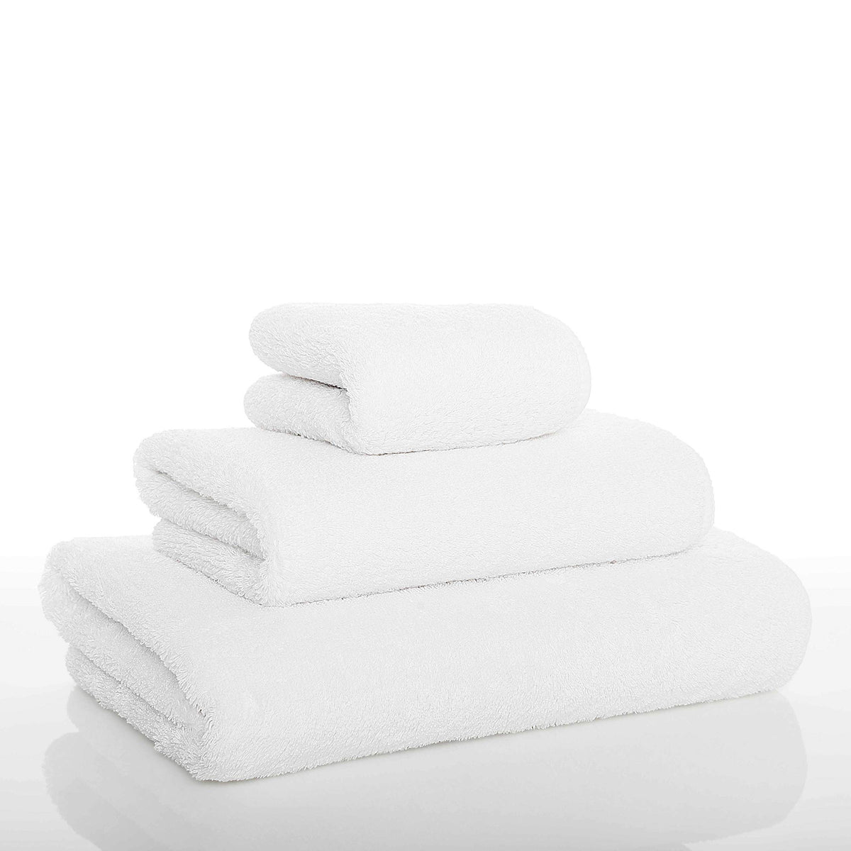 Graccioza Long Double Loop Towels Hand Towel (18'' X 30'', White), 100% Egyptian Cotton 700 Gsm - Elegant, Soft Body And Face To