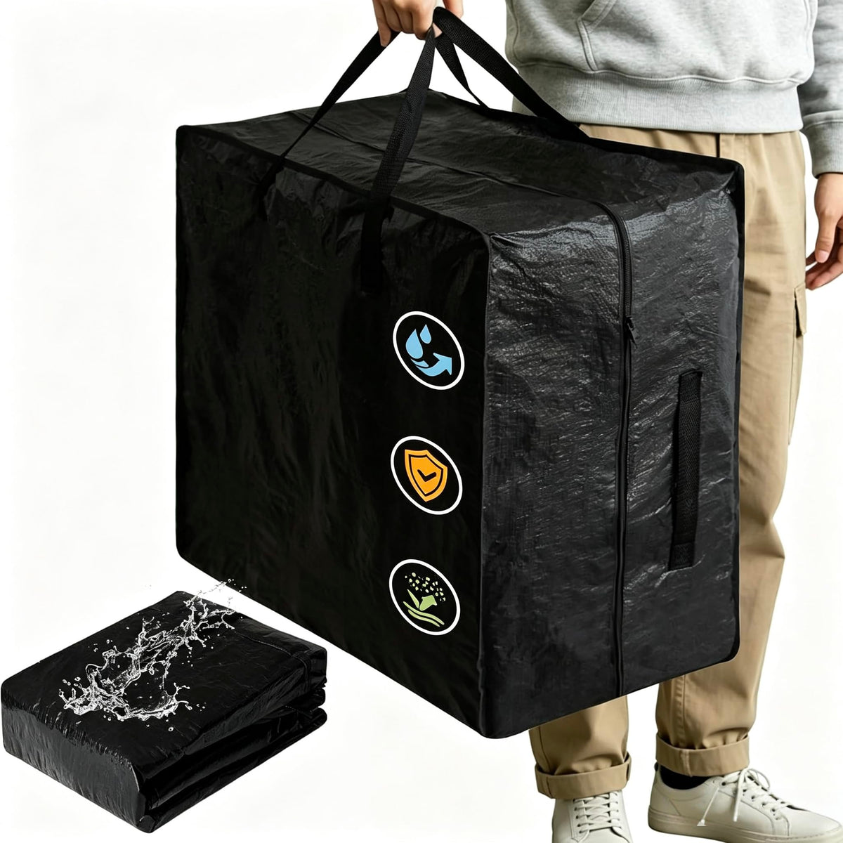 Folding Mattress Storage Bag for 6 Queen Mattress, Heavy Duty Waterproof