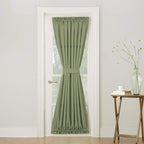 Sun Zero Barrow Energy Efficient Rod Pocket Door Curtain Panel, 54' X 72', Sage Green