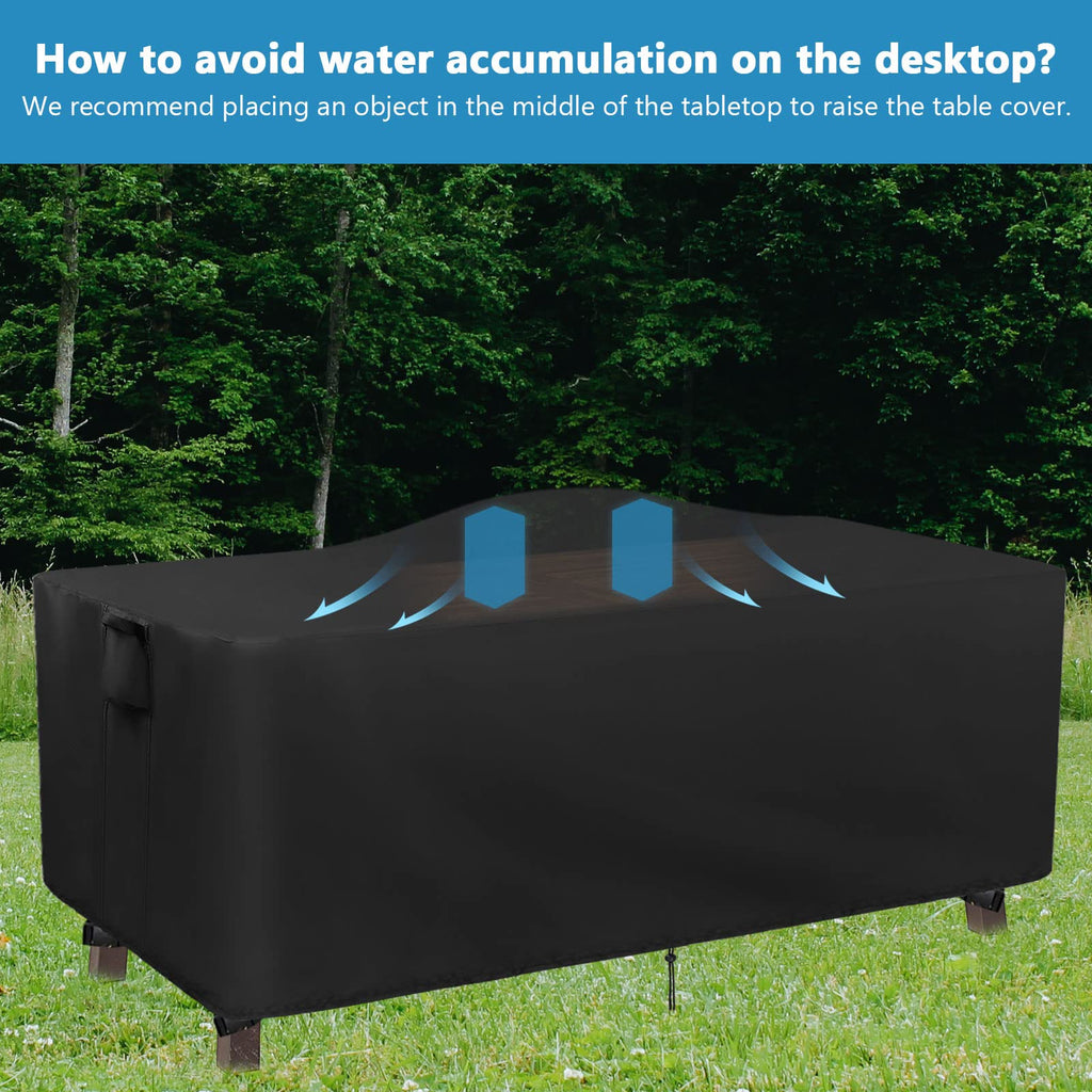 Kingling Patio Table Covers, Rectangular Outdoor Dining Table Cover 72 Inch Outdoor Coffee Table Covers Waterproof Heavy Duty Patio Furniture Covers For Outside-72''L X 36''W X 29''H (Black)