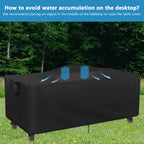 Kingling Patio Table Covers, Rectangular Outdoor Dining Table Cover 72 Inch Outdoor Coffee Table Covers Waterproof Heavy Duty Patio Furniture Covers For Outside-72''L X 36''W X 29''H (Black)