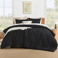 Litanika Black King Comforter Set, 3 Pieces Lightweight Tufted Bedding Sets, Down Alternative Comforter Fluffy Bed Set Gift Choi