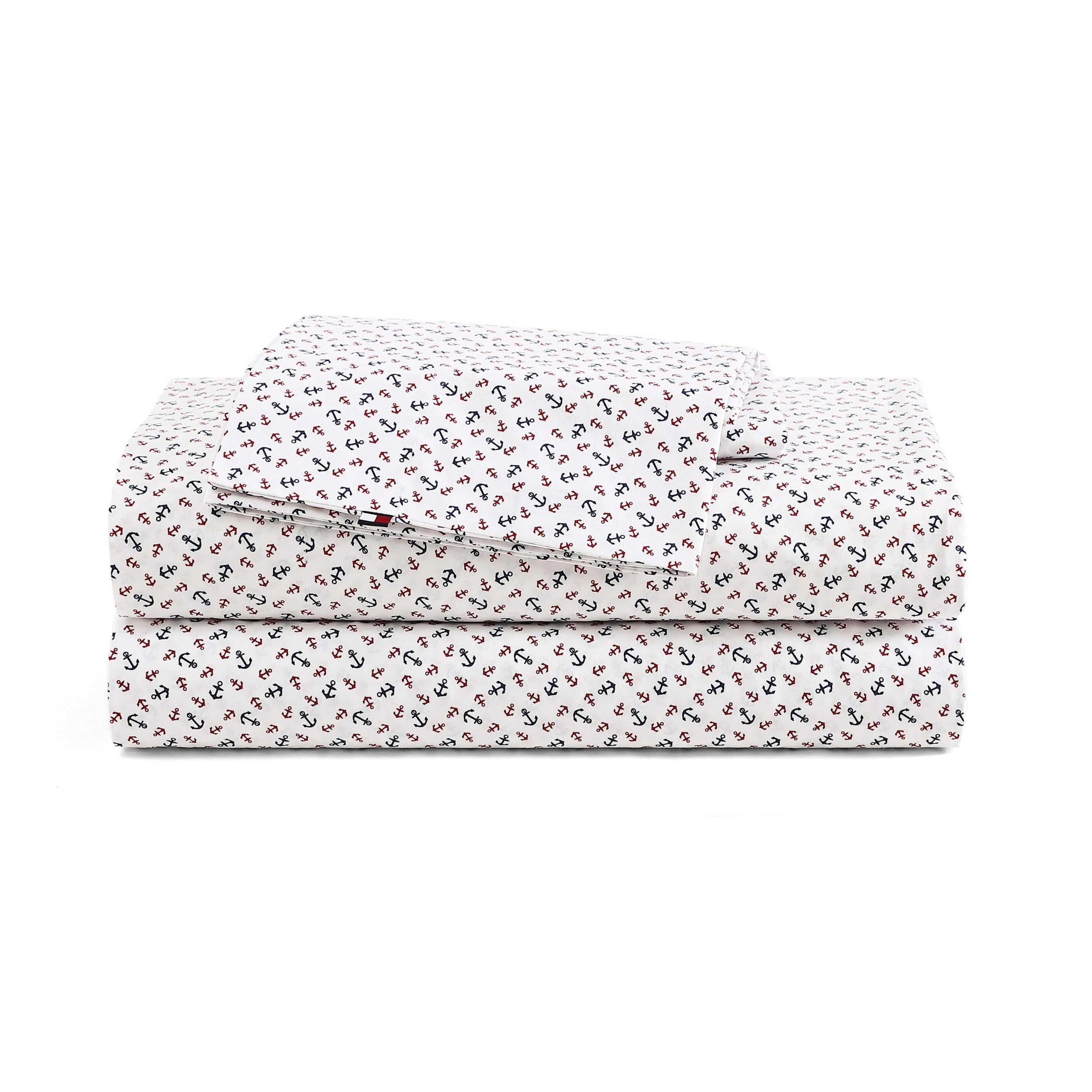 Tommy Hilfiger - Sheet Set, Cotton Percale Bedding with Matching Pillowcases, Crisp & Cool, Premium Quality Home Essentials (Atl