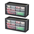 IRIS USA Screw Organizer, Hardware Storage Organizer, 10 Drawer Parts Cabinet, 2 Pack, Plastic Drawer Storage for Hardware Craft