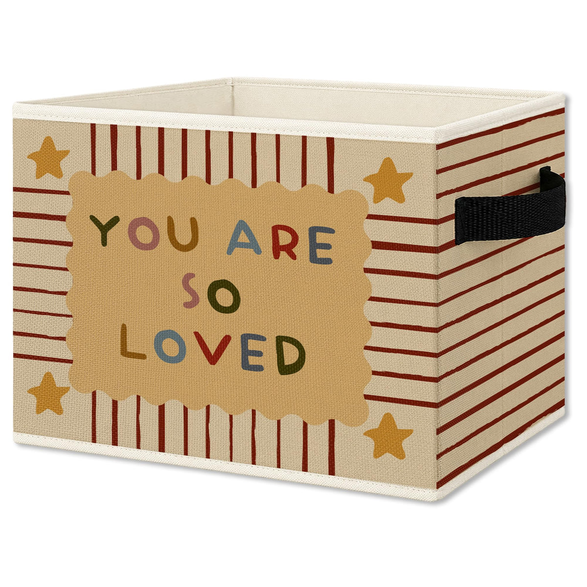JMENGSSFL Inspirational Nursery Foldable Storage Bins Box with Handles, You Are So Loved Positive Affirmations Collapsible Organ