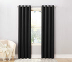 Sun Zero Becca Energy Efficient Grommet Curtain Panel, 40'' X 95'', Black
