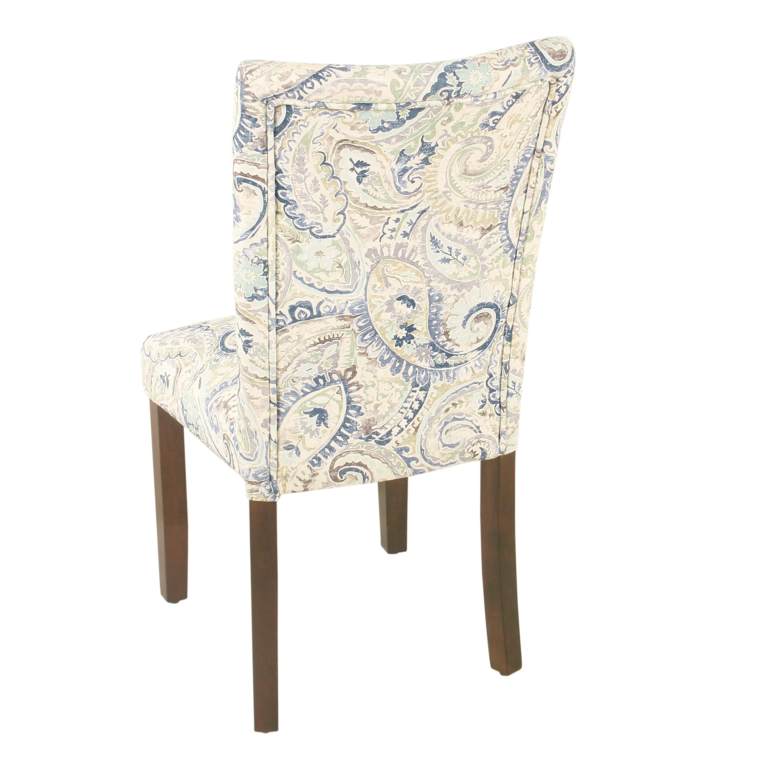 HomePop Classic Parsons Dining Chair Set of 2 Blue Velvet Paisley Print K6805-A858