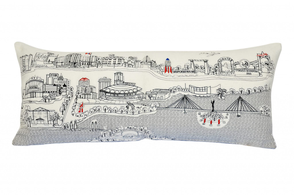 HomeRoots Cream 35' White Wichita Daylight Skyline Lumbar Decorative Pillow
