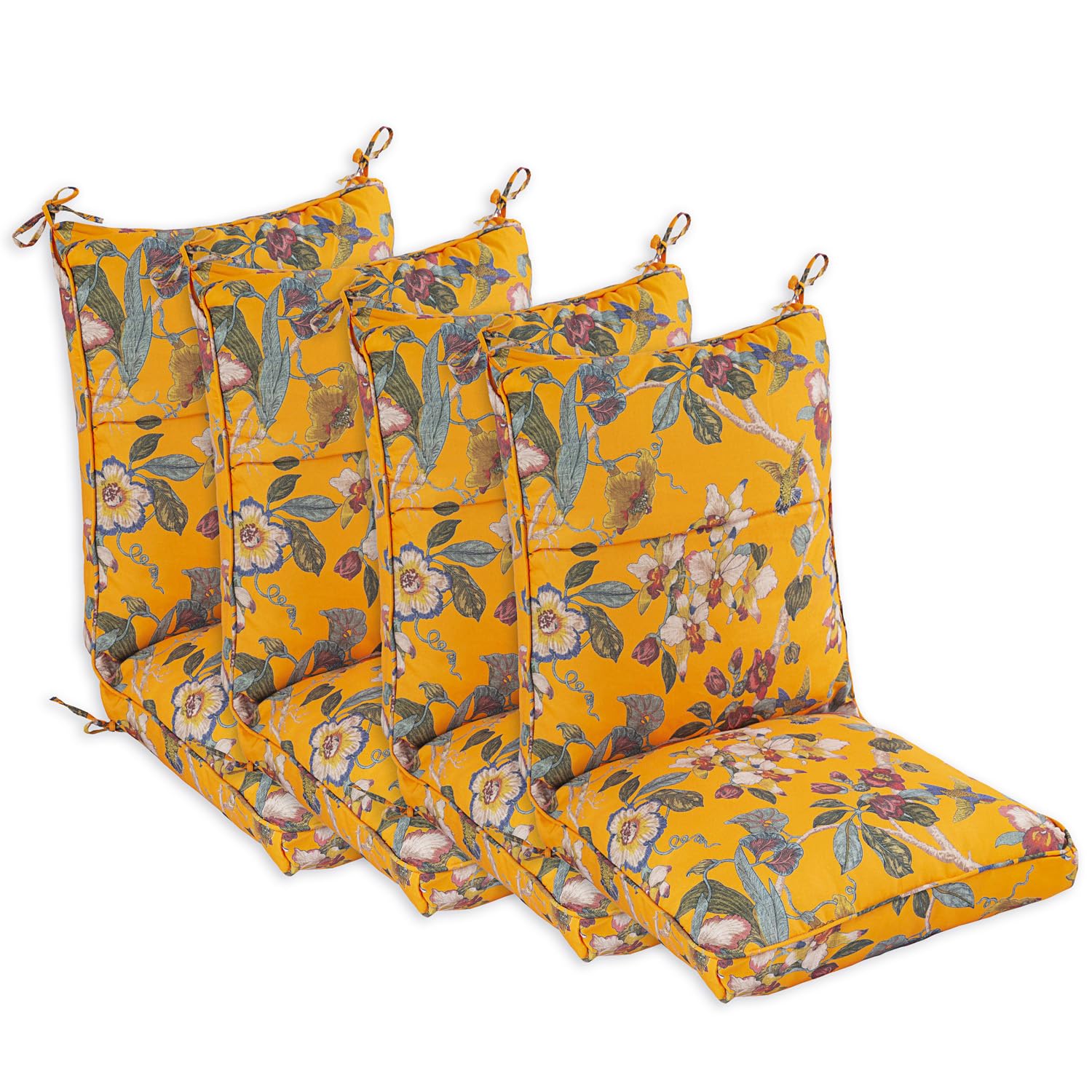 Makimoo Set Of 4 Outdoor Dining Chair Cushions, Comfort Patio Seating Cushions, 44 X21X4.5 Inch, Single Welt And Zipper, (4, Ora