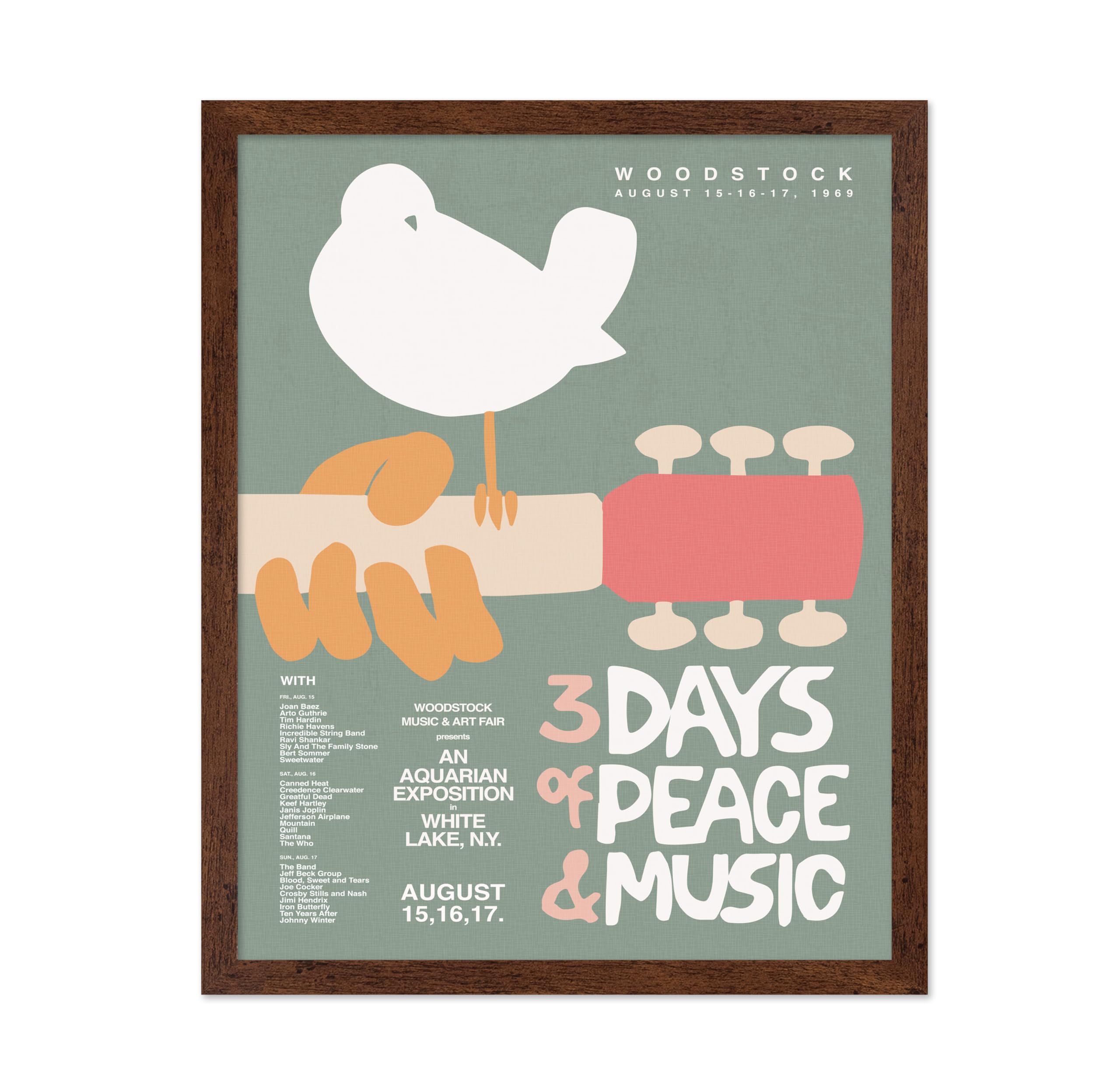 Poster Master Vintage Skolnick Poster - Retro Advertising Print - Gift for Artist, Friend - Woodstock, Music Festival, 3 Days of