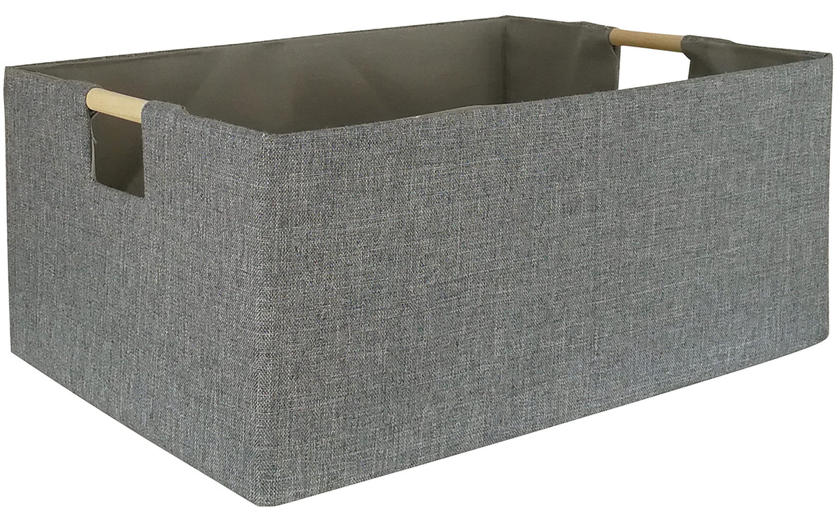 FUULOXE Storage Bin for Shelves Rectangle Closet Baskets Foldable Toy Box with Handles and Sturdy Cardboard for Nursery Home Off