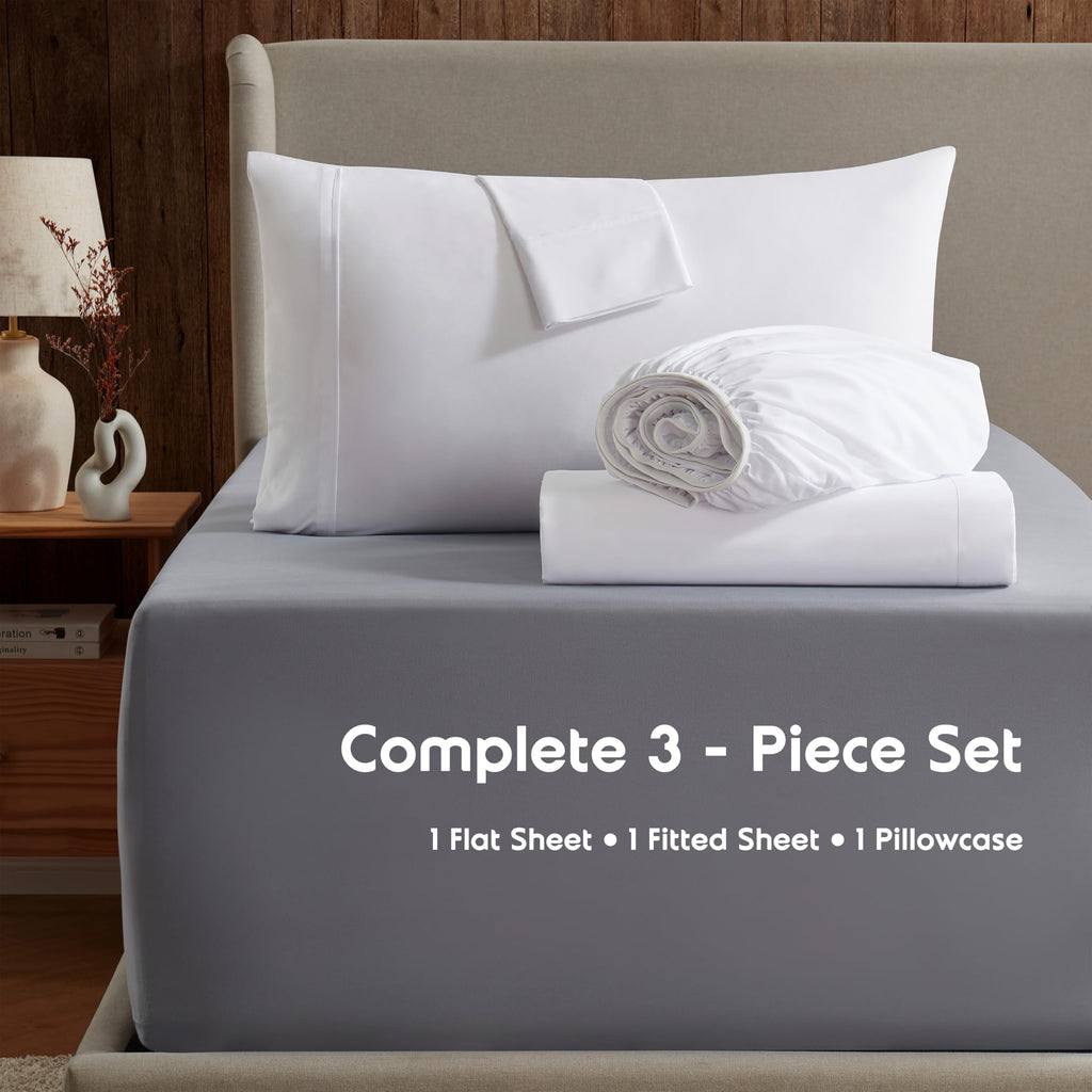 Nestl Twin Xl Sheets Set - 3 Piece Twin Xl Bed Sheets, Deep Pocket, Hotel Luxury, Extra Soft, Breathable And Cooling, Off White Twin Xl Sheet Set
