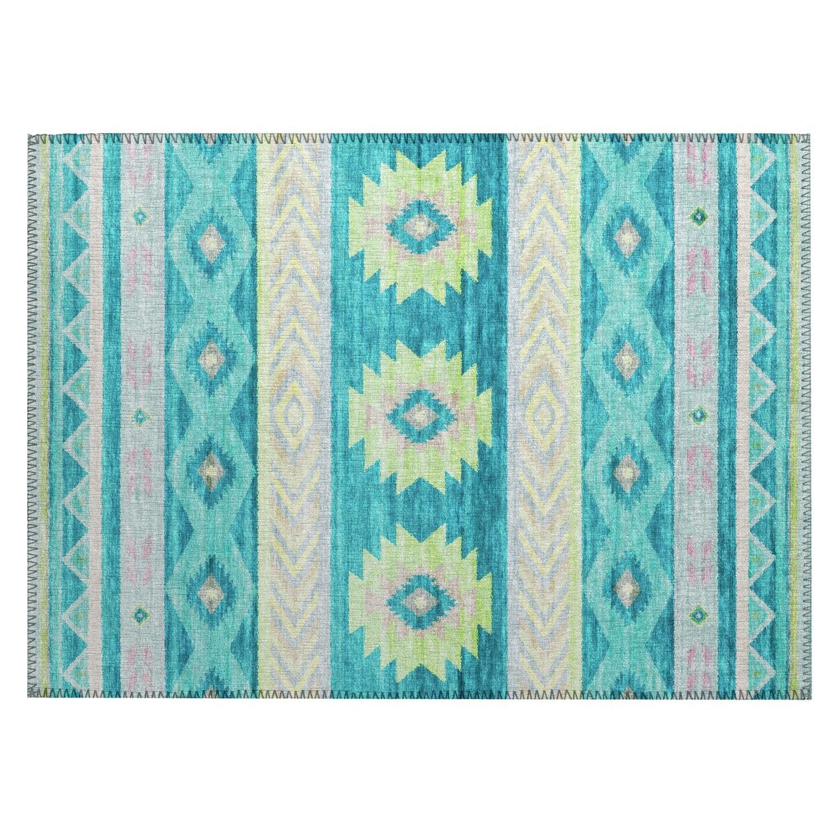 Phoenix Ph3 Blue Southwestern Rug Rectangle 8' X 10'