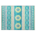 Phoenix Ph3 Blue Southwestern Rug Rectangle 5' X 7 ' 6"