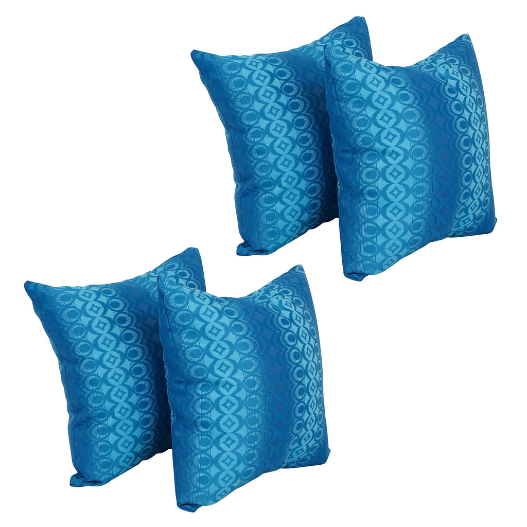 Blazing Needles Square Polyester Jacquard Throw Pillows, 17", Torero Rivier 4 Count