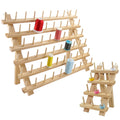 New brothread 60 Spools + 12 Spools Wooden Thread Rack/Thread Holder Organizer with Hanging Hooks for Embroidery Quilting and Se