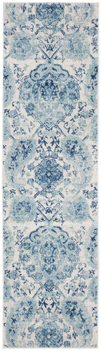 Safavieh Madison Collection Runner Rug - 2'3'' X 22', Cream & Turquoise, Boho Chic Glam Paisley Design, Non-Shedding & Easy Care