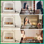 Hasipu Vanity Mirror With Lights, 24.2' X 18.9' Led Make Up Mirror, Light Up Mirror With 10X Magnification And Usb Charging Po