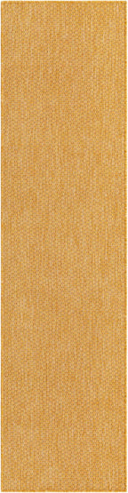 Unique Loom Collection Casual Transitional Solid Heathered Indoor/Outdoor Flatweave Area Rug (2' x 8' Runner, Corn Harvest Yello