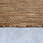 Solid Outdoor Rug For Patio Or Balcony Weatherproof In Mottled Brown Beige, Size: 2' X 3'3'