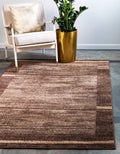 Unique Loom Autumn Collection Modern Contemporary Casual Abstract Area Rug (Brown/ Beige Border, 9 x 12 ft Rectangular)