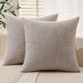 Miulee Burlap Linen Throw Pillow Covers 20X20 Inch Khaki Decorative Pillow Covers Modern Farmhouse Pillowcases Soft Accent Cushi
