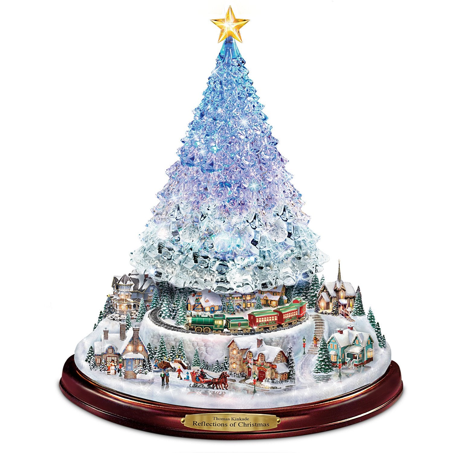 The Bradford Exchange Thomas Kinkade Reflections of Christmas Light Up Tabletop Tree