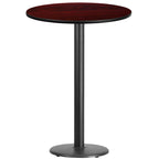 Flash Furniture 30'' Round Mahogany Laminate Table Top with 18'' Round Bar Height Table Base