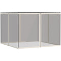 Outsunny 10' X 13' Replacement Mesh Sidewall Netting For Patio Gazebos And Canopy Tents With Zippers (Sidewall Only), White