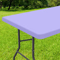 Smiry Rectangle Tablecloth, Elastic Fitted Flannel Backed Vinyl Tablecloths For 8Ft Folding Tables, Waterproof Wipeable Table Co