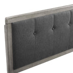 Modway Draper Tufted King Fabric And Wood Headboard In Gray Charcoal
