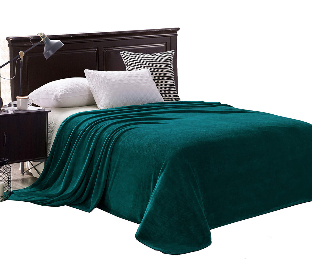 Exclusivo Mezcla Fleece Blanket Queen Size For Bed, Super Soft And Warm, All Season Use, Cozy, Plush, Lightweight, 90X90 Inches,