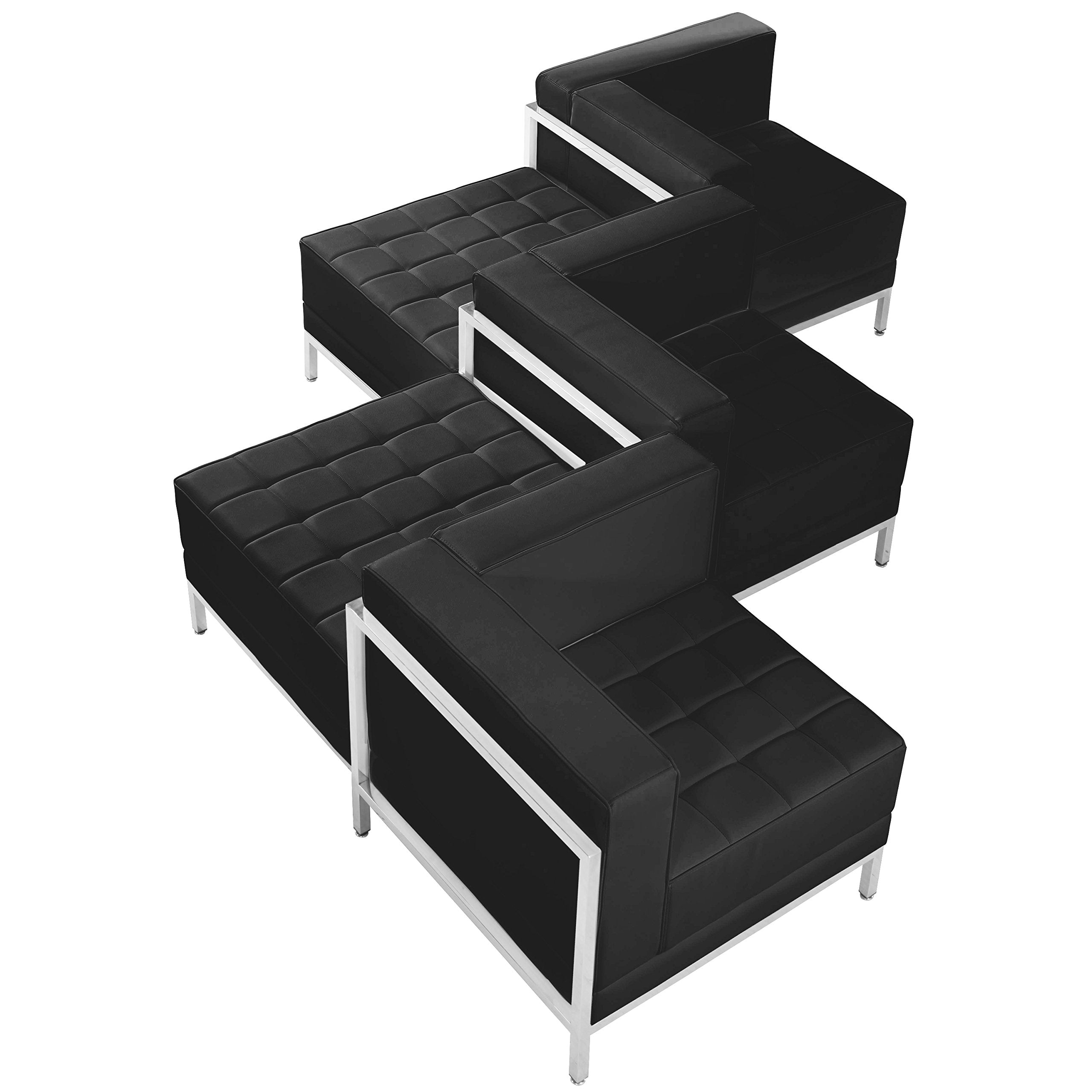 Flash Furniture Hercules Imagination Series Black Leathersoft 5 Piece Chair & Ottoman Set
