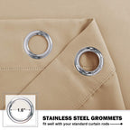 Nicetown Kitchen Window Tiers - Energy Saving Thermal Insulated Short Half Grommet Curtains For Bathroom/Nursery/Thanksgiving, Biscotti Beige, 1 Pair, 52' Wide X 30' Long