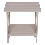 Shine Company Providence Rectangular Solid Wood Side Table, Outdoor Adirondack Patio Table, Graystone