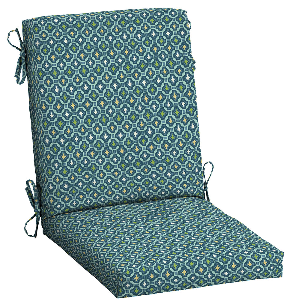 Arden Selections Outdoor Dining Chair Cushion 20 X 20, Rain-Proof, Fade Resistant 20 X 20, French Blue Linen Stripe
