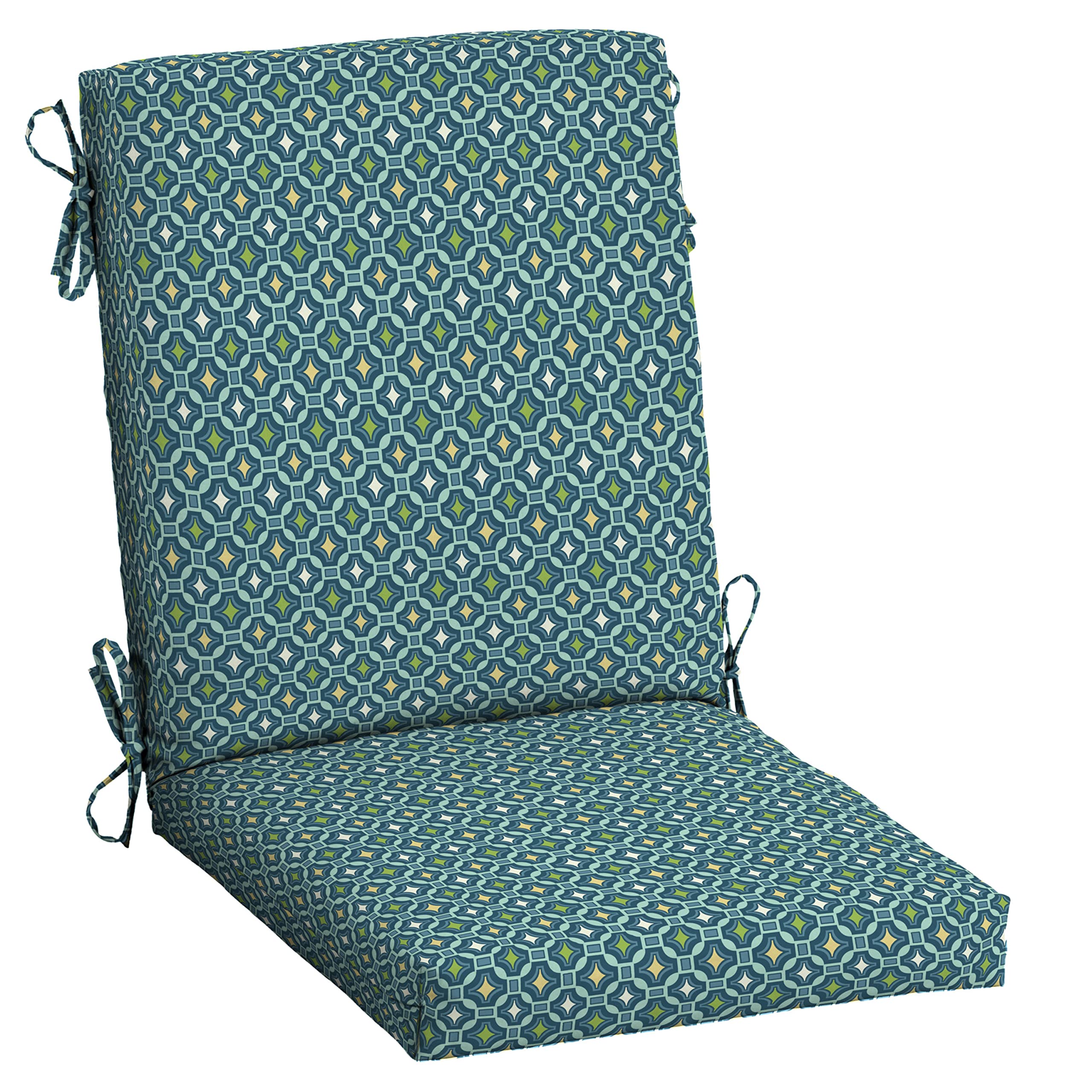 Arden Selections Outdoor Dining Chair Cushion 20 X 20, Rain-Proof, Fade Resistant 20 X 20, French Blue Linen Stripe