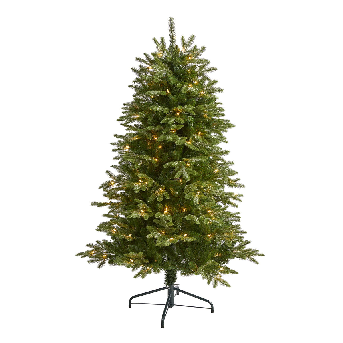 Nearly Natural 5Ft. Snowed Grand Teton Artificial Christmas Tree With 150 Clear Lights And 462 Bendable Branches
