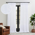 White Linen Curtains 92 Inches Long for Patio Living Room 2 Panel Set Rod Pocket Back Tab Pleat Hook Belt Light Filtering Sheer 