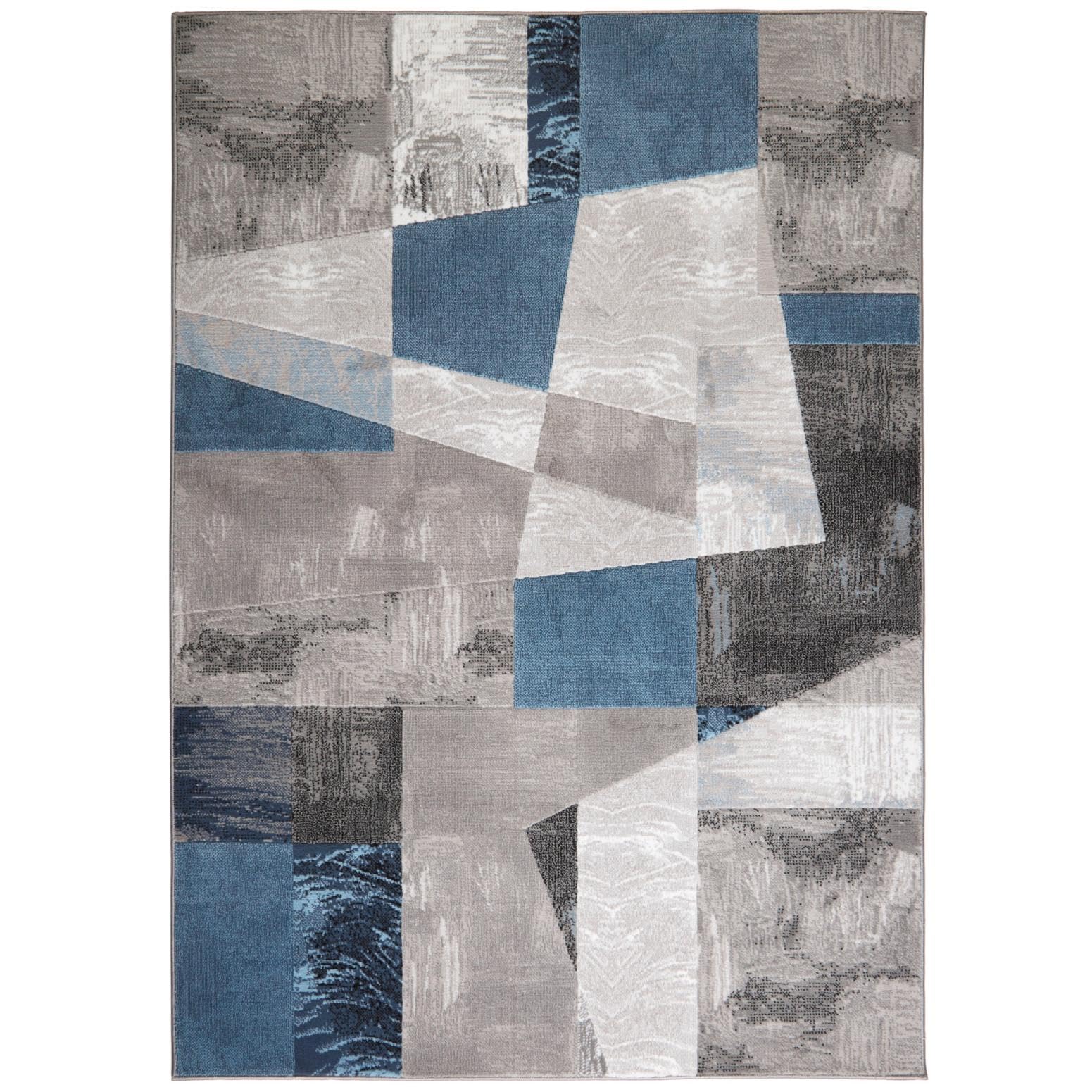 Home Dynamix Catalina Bismark Contemporary Geometric Area Rug, Grey/Blue, 710x102