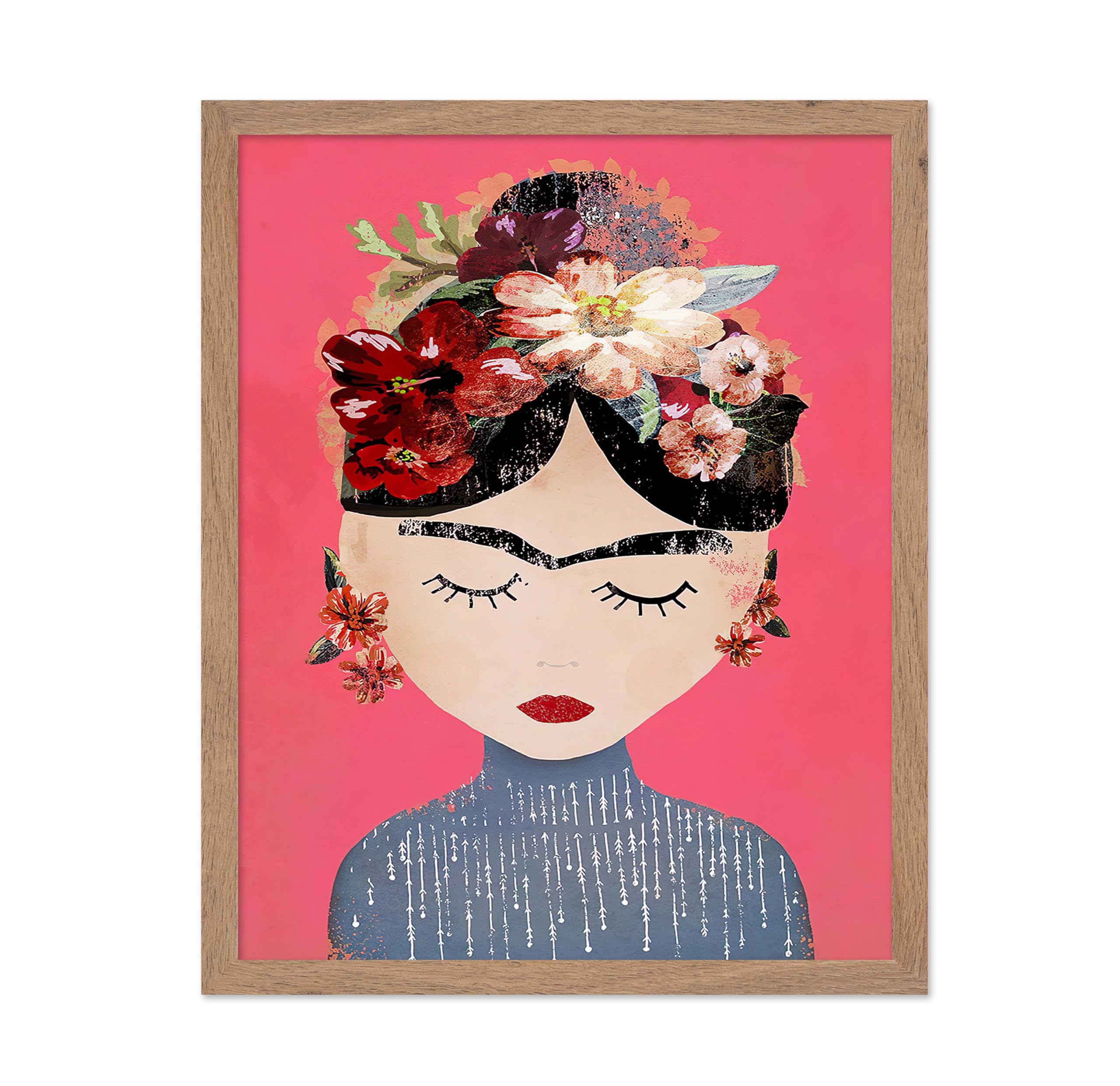 Poster Master Vintage Frida Poster - Retro Magic Realism Print - Gift for Artist, Friend - Self Portrait, Still Life, Woman, Flo