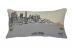 HomeRoots Cream 24' White San Francisco Daylight Skyline Lumbar Decorative Pillow