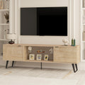 Atelier Mobili Mid Century Modern Tv Stand 75 Inch | Farmhouse Entertainment Center With Storage | Tv Stand For 75 Inch Tv | Oak Tv Stand For Living Room Entertainment Center For Bedroom Tv Stand