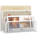 Supeasy Mail Organizer, Desktop File Organizer Mesh Metal Mail Holder Countertop With 3-Slot, Letter Sorter File Holder, Office
