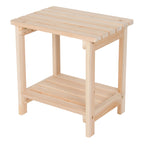 Shine Company Providence Rectangular Solid Wood Side Table, Outdoor Adirondack Small Patio Table – Natural